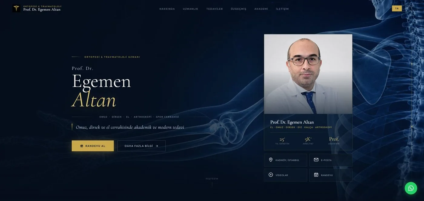 Prof. Dr. Egemen Altan website, built by Daenah